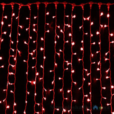 Гирлянда Delux Curtain, 456 LED, 2x1.5 м, красный, 230 В, IP44 (10008248)