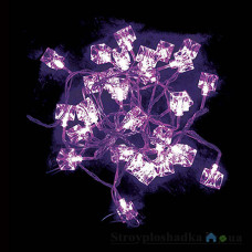 Гирлянда светодиодная Новогодько Льдинка, линейная, 30 LED, 3 м, фиолетовый, 220 В, с контроллером (800857)