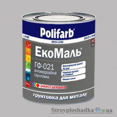 Грунтовка для металла (антикоррозийная) Polifarb Экомаль ГФ-021, серая, 2.7 кг