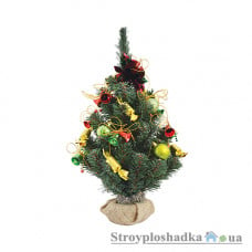 Искусственная ель Новогодько Карнавальная, 0.45 м, зеленая, с украшением  (960243)