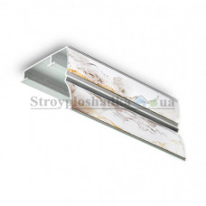Карниз потолочный алюминиевый ПАС-1859 43x45 мм, мрамор светлый, 2 м