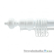 Карниз металопластиковий Оміс Стандарт 28 мм, 2 м, пластикова фурнітура, білий