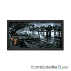 Картина в раме Artpic К-592, 100х50 см, Вечерняя Набережная (ч/б)