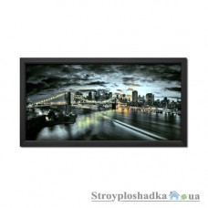 Картина в раме Artpic К-687, 100х50 см, Бруклинский мост перед грозой