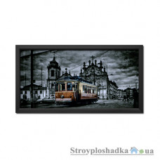 Картина в рамі Artpic К-688, 100х50 см, Трамвай у вечірньому місті