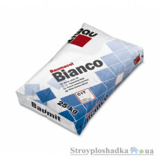 Клеющая смесь для мрамора и напольных плит Baumit Bianco, класс С1Т, белая, тиксотропная, 25 кг