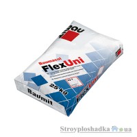 Клеюча суміш для приклеювання плитки з природного і штучного каменю Baumit FlexUni, клас С2Т, еластична, 25 кг