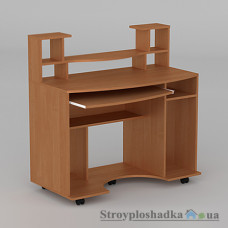 Комп′ютерний стіл Компаніт Комфорт-1, 110х60х76.6+61.6 см, ламіноване ДСП, прямокутний, з надбудовою, бук