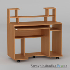 Комп′ютерний стіл Компаніт Комфорт-1, 110х60х76.6+61.6 см, ламіноване ДСП, прямокутний, з надбудовою, вільха