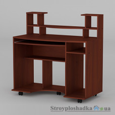Комп′ютерний стіл Компаніт Комфорт-1, 110х60х76.6+61.6 см, ламіноване ДСП, прямокутний, з надбудовою, яблуня