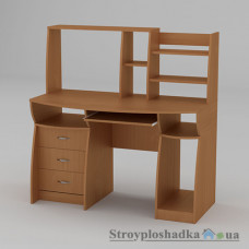 Комп′ютерний стіл Компаніт Комфорт-3, 131х70х80.9+51.6 см, ламіноване ДСП, прямокутний, з надбудовою, вільха