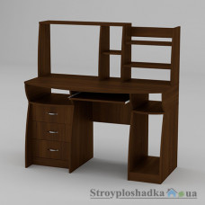 Комп′ютерний стіл Компаніт Комфорт-3, 131х70х80.9+51.6 см, ламіноване ДСП, прямокутний, з надбудовою, горіх Екко