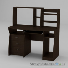Комп′ютерний стіл Компаніт Комфорт-3, 131х70х80.9+51.6 см, ламіноване ДСП, прямокутний, з надбудовою, венге