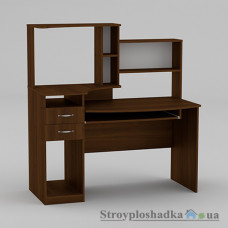 Комп′ютерний стіл Компаніт Комфорт-4, 133.4х70х75.6+66 см, ламіноване ДСП, прямокутний, з надбудовою, горіх Екко