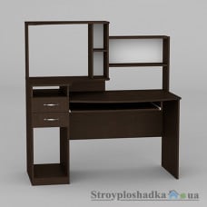 Комп′ютерний стіл Компаніт Комфорт-4, 133.4х70х75.6+66 см, ламіноване ДСП, прямокутний, з надбудовою, венге