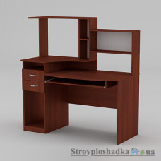 Комп′ютерний стіл Компаніт Комфорт-4, 133.4х70х75.6+66 см, ламіноване ДСП, прямокутний, з надбудовою, яблуня