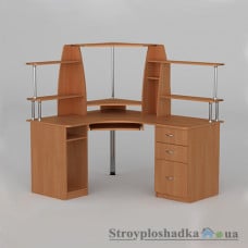 Комп′ютерний стіл Компаніт СУ-11, 150х125х73.6+72.4 см, ламіноване ДСП, прямокутний, з надбудовою, бук