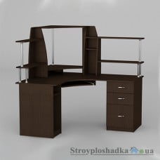 Комп′ютерний стіл Компаніт СУ-11, 150х125х73.6+72.4 см, ламіноване ДСП, прямокутний, з надбудовою, венге