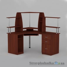 Компьютерный стол Компанит СУ-11, 150х125х73.6+72.4 см, ламинированное ДСП, прямоугольный, с надстройкой, яблоня