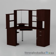 Компьютерный стол Компанит СУ-12, 160х110х73.6+82 см, ламинированное ДСП, прямоугольный, с надстройкой, махонь