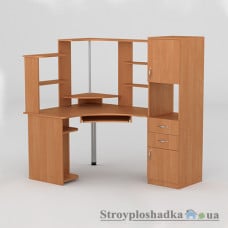 Компьютерный стол Компанит СУ-12, 160х110х73.6+82 см, ламинированное ДСП, прямоугольный, с надстройкой, ольха