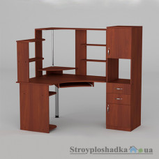 Комп′ютерний стіл Компаніт СУ-12, 160х110х73.6+82 см, ламіноване ДСП, прямокутний, з надбудовою, яблуня