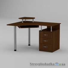 Комп′ютерний стіл Компаніт СУ-2, 120х100х73.6 см, ламіноване ДСП, угловий, з надбудовою, горіх Екко