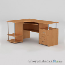 Комп′ютерний стіл Компаніт СУ-4, 150х110х76.6+11.6 см, ламіноване ДСП, прямокутний, з надбудовою, бук