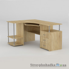 Комп′ютерний стіл Компаніт СУ-4, 150х110х76.6+11.6 см, ламіноване ДСП, прямокутний, з надбудовою, дуб санома