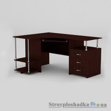 Комп′ютерний стіл Компаніт СУ-4, 150х110х76.6+11.6 см, ламіноване ДСП, прямокутний, з надбудовою, махонь