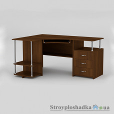 Комп′ютерний стіл Компаніт СУ-4, 150х110х76.6+11.6 см, ламіноване ДСП, прямокутний, з надбудовою, горіх Екко