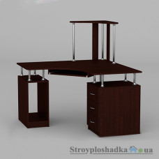Комп′ютерний стіл Компаніт СУ-6, 120х120х73.6 см, ламіноване ДСП, угловий, з надбудовою, махонь