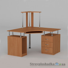 Комп′ютерний стіл Компаніт СУ-6, 120х120х73.6 см, ламіноване ДСП, угловий, з надбудовою, вільха