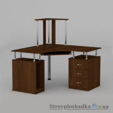 Комп′ютерний стіл Компаніт СУ-6, 120х120х73.6 см, ламіноване ДСП, угловий, з надбудовою, горіх Екко