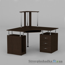 Комп′ютерний стіл Компаніт СУ-6, 120х120х73.6 см, ламіноване ДСП, угловий, з надбудовою, венге