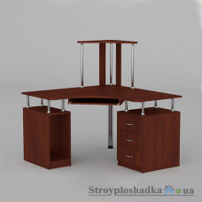 Комп′ютерний стіл Компаніт СУ-6, 120х120х73.6 см, ламіноване ДСП, угловий, з надбудовою, яблуня
