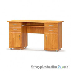 Стол письменный Мебель Сервис, 138.5х63.5х69.5, с двумя тумбами, ламинированное ДСП/МДФ, прямоугольный, ольха