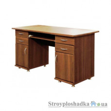 Стол письменный Мебель Сервис, 138.5х63.5х69.5, с двумя тумбами, ламинированное ДСП/МДФ, прямоугольный, орех