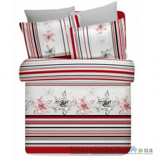 Комплект постельного белья Altinbasak Элегант 160х220 см, Line Flower (1 пододеяльник, 1 простынь, 2 наволочки), хлопок, рисунок-цветы, красный