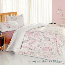 Комплект постельного белья Altinbasak 160х220 см, Ceylin (пододеяльник, простынь, 2 наволочки), хлопок, рисунок-цветы, красный