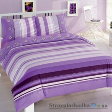 Комплект постельного белья Altinbasak 160х220 см, Elisa (пододеяльник, простынь, 2 наволочки), хлопок, рисунок-полосы, лиловый