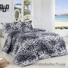 Комплект постельного белья Altinbasak Элегант 200х220 см, Leopard (пододеяльник, простынь, 2 наволочки), хлопок, рисунок-леопард, черный