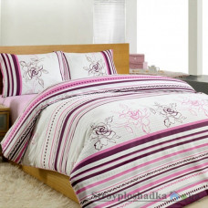 Комплект постельного белья Altinbasak Элегант 200х220 см, Line Flower (пододеяльник, простынь, 2 наволочки), хлопок, рисунок-цветы, фиолетовый