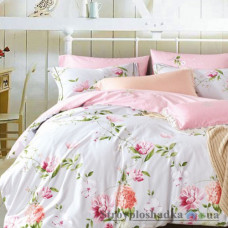 Комплект постельного белья Arya Печатное 160х220 см, Elda (1 пододеяльник, 1 простынь, 2 наволочки), хлопок, рисунок-цветы, белый