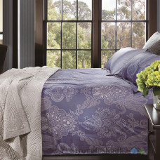 Комплект постельного белья Arya Печатное 200х220 см, Bordado (1 пододеяльник, 1 простынь, 4 наволочки), хлопок, рисунок-вышивка, фиолетовый