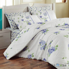 Комплект постельного белья Arya Ранфорс 160х220 см, Jasmine (1 пододеяльник, 1 простынь, 1 наволочка), хлопок, рисунок цветы-розы, голубой