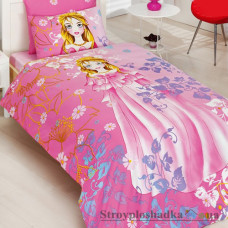 Комплект постельного белья Arya Ранфорс 160х220 см, Prenses (1 пододеяльник, 1 простынь, 1 наволочка), хлопок, рисунок-девочка, розовый