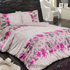 Комплект постельного белья Arya Ранфорс 160х230 см, Rose (1 пододеяльник, 1 простынь, 1 наволочка), хлопок, рисунок-цветы, бежевый