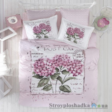 Комплект постельного белья Arya Ранфорс 200х220 см, Dior (1 пододеяльник, 1 простынь, 2 наволочки), хлопок, рисунок-сирень, розовый