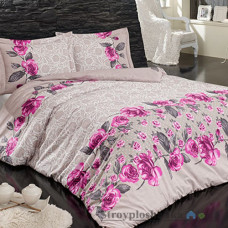 Комплект постельного белья Arya Ранфорс в коробке 160х230 см, Rose (1 пододеяльник, 1 простынь, 1 наволочка), хлопок, рисунок-розы, бежевый